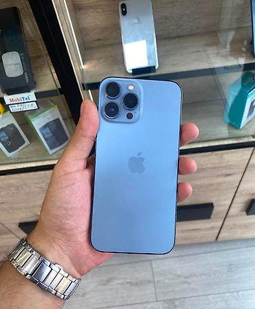iphone 13 pro max qiymetleri: IPhone 13 Pro Max, 128 GB, Sierra Blue, Zəmanət, Simsiz şarj, Face ID — 1