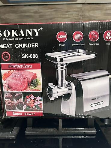 gida bloku: Ət çəkən maşın Sokany, 3200 Vt, Revers ilə, Yeni — 3