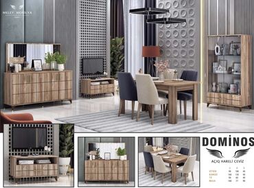 furniture baku: Dominos (açık hareli ceviz) qonaq dəsti, qonaq otağı mebeli, qonaq