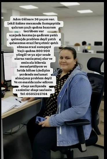 daye xadime: Dayə, Qalmaq şərti ilə, 36 yaş, 5 ildən artıq təcrübə — 1