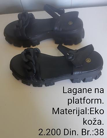 Sandale: Bele i Crne ženske sandale na platformu - Model: otvorene sandale sa — 10