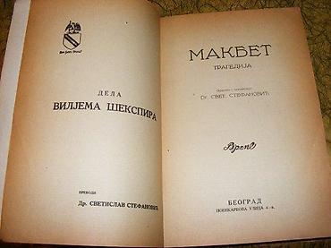 englesi: Dela Viljema ŠekspiraMakbet tragedijaPrevod s engleskog dr Svetislav — 2