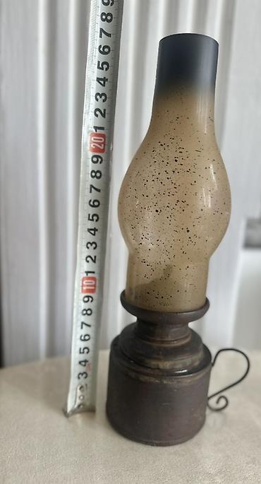 antik eşya: Dekorativ lampa - Material: Metal gövdə və şüşə baca - Tip: Fitilli — 3