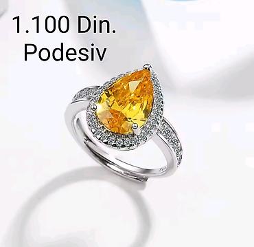 stradivarius s: Elegantne posrebrene podesive prstenje od hirurskog čelika sa žigom — 1
