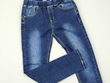 Jeansowe: Spodnie jeansowe, 10 lat, 140, stan - Idealny