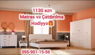 Yataq otağı dəstləri: 2 təknəfərlik çarpayı, Dolab, Komod, Termo, Azərbaycan, Yeni — 22