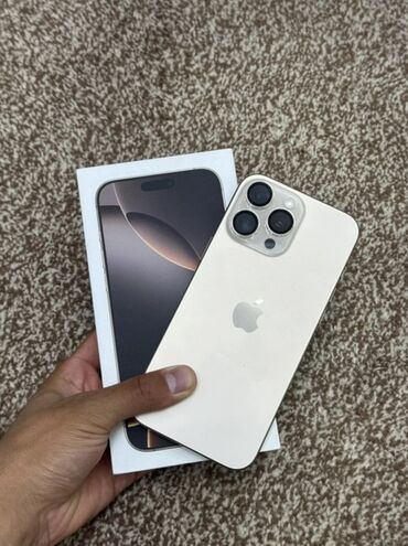 продажа телефонов айфон 6: IPhone 16 Pro Max, Колдонулган, 256 ГБ, Ак, Куту, 99 %