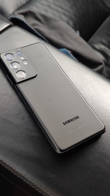 матовое стекло: Samsung Galaxy S21 Ultra 5G, Б/у, 256 ГБ, цвет - Черный, 1 SIM