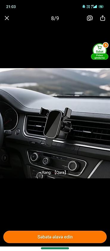 Транспорт: Avtomobil üçün universal telefon tutacağı - Ventilyasiya qəfəsinə — 3