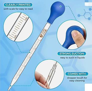 Qab-qacaq və mətbəx ləvazimatları: ﻿Şüşə pipet (pipetka) Laboratoriya üçün maye damcılayıcı. Şkalalı — 1