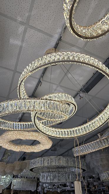 led люстры: Современная подвесная светодиодная люстра с кристаллическими кольцами — 1