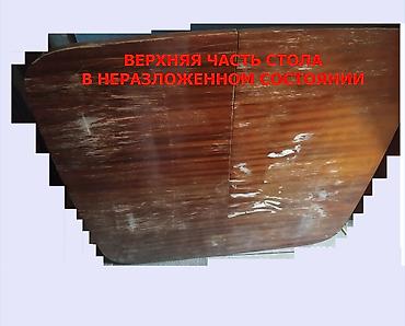 Раздвижной обеденный стол советский. Дерево + шпон. Размер столешницы