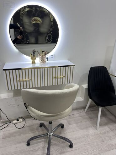 Salon, tibbi mebel dəsti: Gözəllik salonu üçün avadanlıq paketi - LED işıqlı dairəvi divar — 4