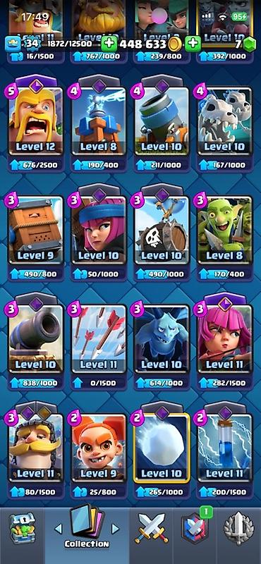 Nintendo Switch: Clash Royale hesabı - Kral səviyyəsi: 34 - Kasa: 448 633 qızıl, 7 daş — 9