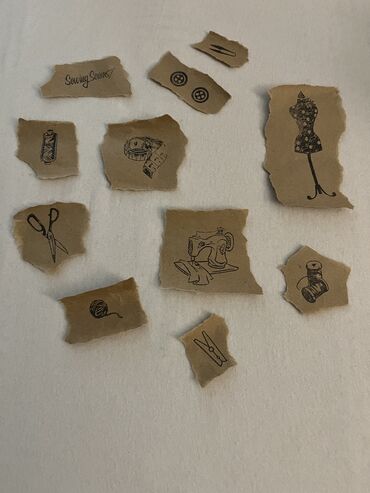 Art & Collectibles: Ukrasni papir pečatirani elementima šivenja