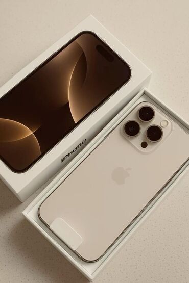 nodizz npad 16: IPhone 16 Pro, 128 GB, Desert Titanium, Zəmanət, Barmaq izi, Face ID