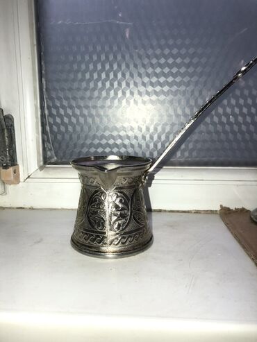 купить турецкий казан: Металлическая турка для приготовления кофе, выполненная в серебристом