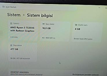 rtx 3070 laptop: ​🛠 Texniki Özəlliklər: ​Prosessor (CPU): AMD Ryzen™ 5 7535HS (6 nüvə — 8