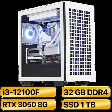 ddr4 2666: Компьютер, ядролор - 4, ОЭТ 32 ГБ, Татаал эмес тапшырмалар үчүн, Жаңы, Intel Core i3, NVIDIA GeForce RTX 3050, SSD