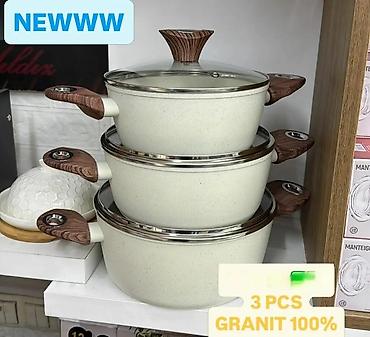 flasni cug: Set granitnog posuđa – 3 dela - Tri šerpe od livenog aluminijuma sa — 1