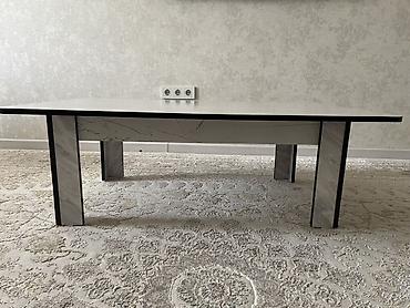 silver kitchen: Журнальный стол с прямоугольной столешницей под светлое дерево/мрамор — 2