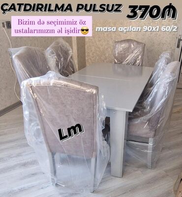 стол стойка для кухни: Mətbəx üçün, Açılan, Dördbucaq masa, 4 stul