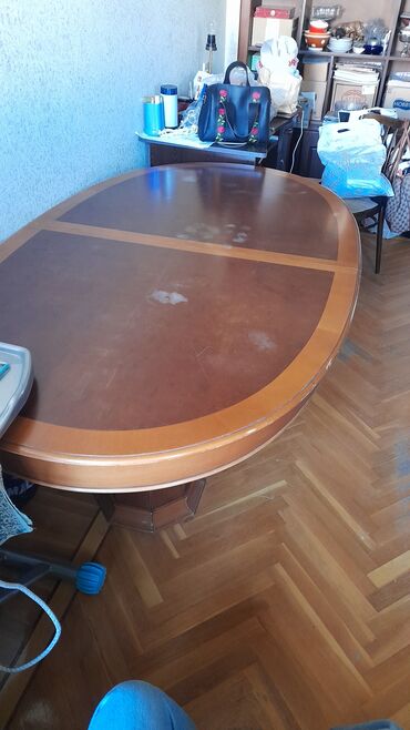 tek stol: Гостиный стол, Нераскладной, Дерево, Овальный стол