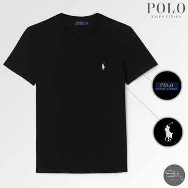 футболка u s polo: Черная футболка-поло Ralph Lauren с короткими рукавами. Классический