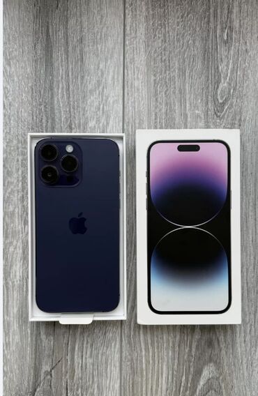 обмен айфон: IPhone 14 Pro Max, Б/у, 128 ГБ, Deep Purple, Защитное стекло, Чехол, Коробка, 85 %