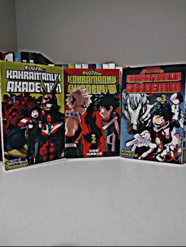 Kitablar, jurnallar, CD, DVD: Kahramanlık akademim (My hero academia) ilk 3 cildi satılır.bir