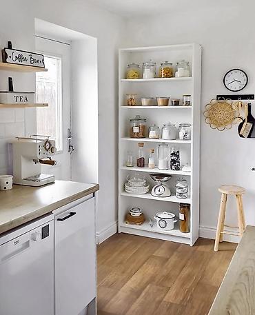 silver kitchen: Высокий кухонный стеллаж с открытыми полками. 200*80 - Цвет: белый - — 1