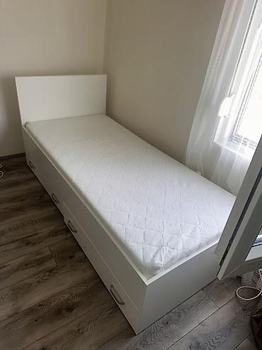 čile trenerka: Jednokrevetni krevet sa fiokama + dušek - Moderan, minimalistički — 6