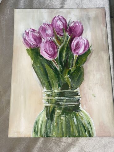 Şəkillər, tablolar: Orijinal yağlı boya tablolar dəsti - Mövzu: Çiçəklər və natürmort - — 3
