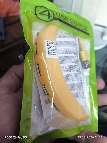 Məhsul: 4 portlu USB 2.0 HUB (banan dizaynlı) Xüsusiyyətlər: - 4 ədəd