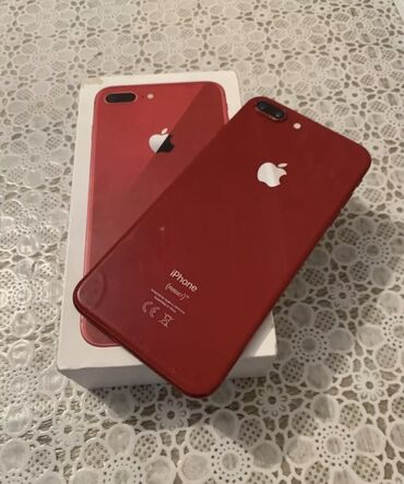 apple iphone 7 plus: IPhone 8 Plus, 64 GB, Qırmızı, Barmaq izi