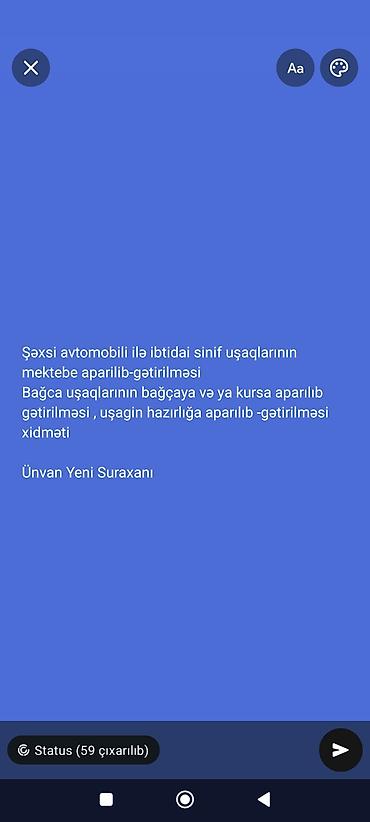bakı balakən avtobus: Şəxsi avtomobili ilə ibtidai sinif uşaqlarının mektebe — 1