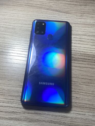 самсунг 7а: Samsung Galaxy A21S, Колдонулган, 32 GB, түсү - Көк, 2 SIM