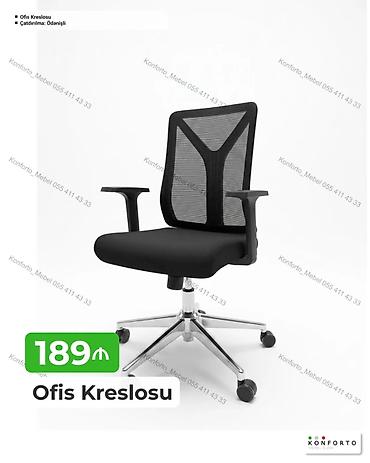 Ofis mebeli: Ofis kreslosu - Model: mesh arxa dayaqlı, qara rəng - Oturacaq — 1