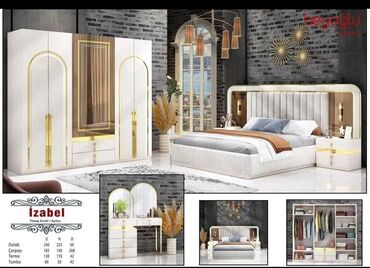 Yataq otağı dəstləri: 2 təknəfərlik çarpayı, Dolab, Tumba, 2 tumba, Azərbaycan, Yeni — 16