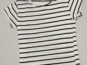 białe bluzki w prążki: T-shirt, S, stan - Dobry