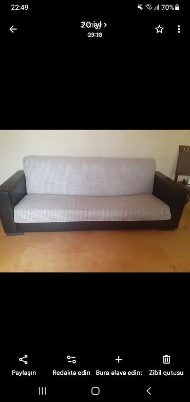 qədimi divan: Divan – 3 nəfərlik, klassik düz model - Rəng: açıq boz oturacaq və — 1