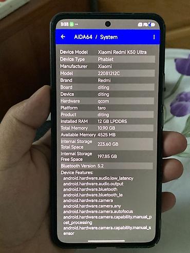 Уюлдук телефондор жана аксессуарлар: Redmi, Redmi K50 Ultra, Колдонулган, 256 ГБ, түсү - Кара, 2 SIM, eSIM — 7