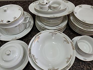 Наборы посуды: Винтаж! Классика! Столовый сервиз из белоснежного фарфора с позолотой — 6