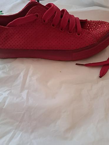 loafers cipele zenske: Crvene ženske patike – veličina 38 - Model: niske patike sa pertlama — 6