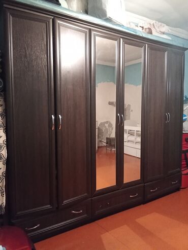 Bağ, çöl mebeli: İşlənmiş, Açılan, 6 qapı Düz dolab, Qarderob, paltar dolabı