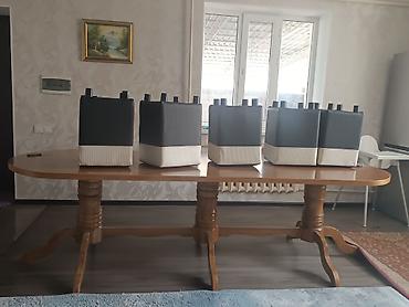 Модульные диваны: Комплект мягких модулей-лавок с пуфами, двухцветные (черный/кремовый) — 1