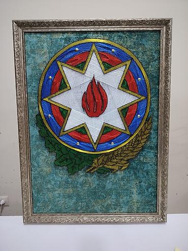 Şəkillər, tablolar: Əl işi “String Art” tablo – Azərbaycan Respublikasının gerbi - — 3
