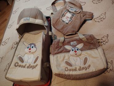 Uşaq arabaları: Uşaq üçün “Rain Baby” brendi 3‑lü dəst: - Portativ bələk-beşik/daşıma