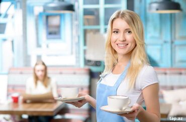 Xadimələr, təmizlikçilər: Ofisiant tələb olunur, Kafe, Gündəlik ödəniş, İstənilən yaş, Təcrübəsiz