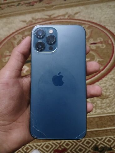 IPhone 12 Pro Max, 128 GB, Pacific Blue, Qırıq